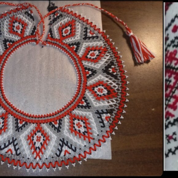 🌺 Traditional Ukrainian Beaded Sylyanka – Handmade Necklace - Picture 4 of 4